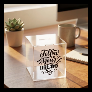 2025 ALKANSYA IPON CHALLENGE HIGH QUALITY 5X5X5/PERSONALIZED/IPON Goals Acrylic Coin Bank/GIFT IDEA/ SOUVENIR/Money Savings /Travel Fund/Emergency Fund