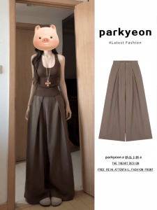 Quần Ống Rộng Xếp Ly Màu Nâu Phong Cách Hàn Quốc Cổ Điển Cho Nữ Mùa Hè 2025 Quần Dài Ống Rộng Thoải Mái Rộng Rãi Thon Gọn