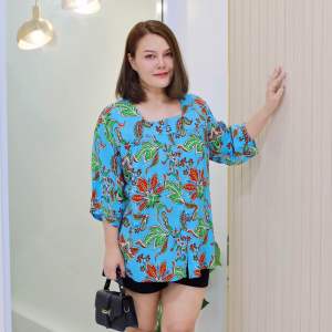 เสื้อสาวอวบลายดอกลิลลี่