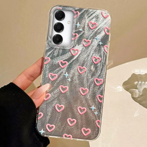 Korean Pink Heart Girls Phone Case For Samsung Galaxy A55 A16 A07 A17 A26 A36 A56 A25 A35 A14 A34 A54 A15 A13 A32 A12 A22 Cover