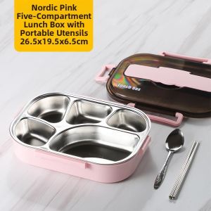 304 Stainless Steel Insulated Portable Lunch Box with Dividers