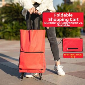 MEISITEKEKE | Portable Foldable Shopping Cart with Wheels