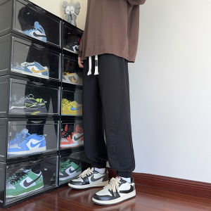 กางเกงขายาวทรงหลวมสำหรับผู้ชาย กางเกงขายาวลำลองฤดูใบไม้ร่วง/ฤดูหนาว กางเกงขายาวลำลองทรงสปอร์ตแบบหนา กางเกงขายาวทรงลำลองแฟชั่น