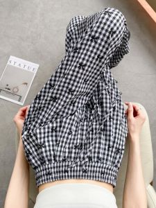 กางเกงขายาวลายสก็อตย้อนยุคไซส์ใหญ่ กางเกงขายาวทรงหลวมสบายๆ สำหรับผู้หญิงในช่วงฤดูร้อน กางเกงขายาวทรงหลวมสำหรับผู้หญิงไซส์ใหญ่ ทรงสลิมฟิต