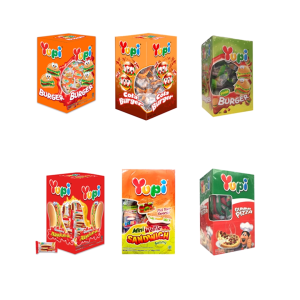 Yupi Gummy 72pcs - [ Burger Original /Cola Burger / Frankfurter / Mini Waffle Sandwich / Pizza Gummy / Sour Burger ]