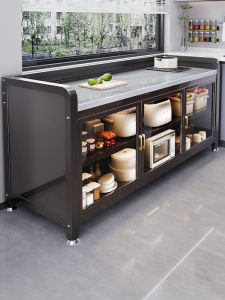 Modern Minimalist Kitchen Storage Cabinet Mobile Cutting Table Multi-layer Dining Sideboard Rock Plate Island Desk Organizer