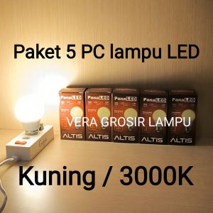 Paket 5 PC lampu LED PANALED Altis 3W Bulb cahaya kuning 3000K E27