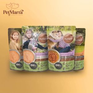 PetMarra Adult Dog Wet Food Pouch Chunks in Gravy Lamb and Vegetables 130g BUNDLE of 12