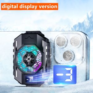 SL31 Mobile phone back clamp radiator TEC cooler with temperature display cooling fan for iPhone Samsung Android phone games