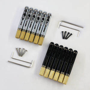 10.5mm Headless Electric Guitar Bridge Chrome Headless Bass Guitar Bridge Brass Saddles Zinc Alloy Plate Electric Guitar Bridge