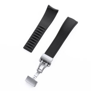 Fluoro Rubber Strap for Omega for Rolex for Longines Men Women FKM Curved Quick Release Watch Band for Cut To Size 20/21/22mm
