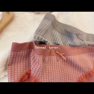 Quần Lót Nữ Cotton Siêu Thoáng Hoạ Tiết Caro Quần lót mềm mại Viền Ren Kháng Khuẩn Mã Q04
