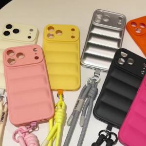 Ốp Điện Thoại Silicone Mềm Kiểu Áo Khoác Chéo Vai Dành Cho iPhone Pro Max XS 7 8 Plus Có Bảo Vệ Camera Kèm Dây Đeo Từ Tính & Móc Trang Trí