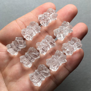 Natural White Crystal Carving Golden Dragon Bead Loose Beads through Hole DIY Handmade Accessories Gift Level Jewelry Parts