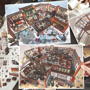 Relief Pressure Mini Handcraft 3D Landscape Sticker
