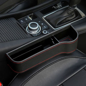 M.Grocer Car Seat Crevice Storage Box Seat Gap Slit Pocket Organizer PU Leather Black Brown Auto Accessories