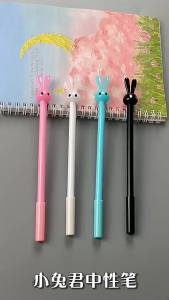 10 Pcs Gel Pen Cute Rabbit Signature Pen Stationery Gift Pen