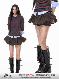 JIKOO Low Waist Pleated Bloom Short Skirt Pants Casual Breathable Cotton Ballet Lace Hemline Mini Length Half Body Skirts