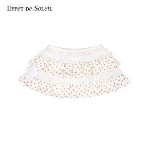 Lace Polka Dot Layered Mini Skirt