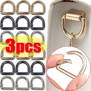 3PCS D Shape Type Ring Openable Leather Bag Handbag Strap Buckle Connect Car Keyring Pendant Dog Chain Snap Clasp Clip Carabiner