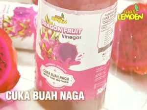 Suur Lemoen - Cuka Buah Naga Asli 500ml - Dragona Vinegar - Dragon Fruit Vinegar With Mother - TK NUSANTARA