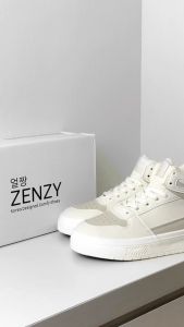 TZS Zenzy Premium Jaehyun - Sepatu Casual Wanita - Sepatu Putih Wanita - Sepatu Comfy Wanita - Sepatu Sneakers Modis - Sepatu High Top Cewek