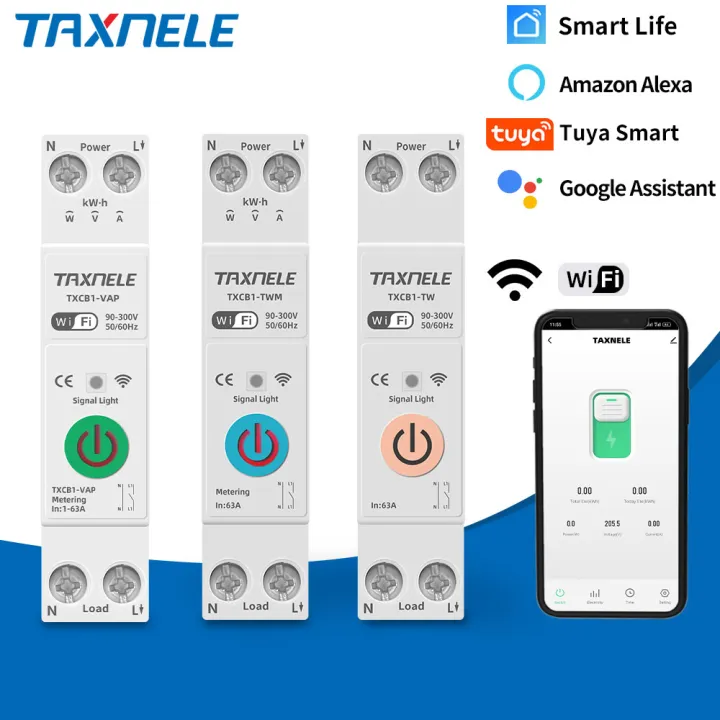 63A tuya Wifi MCB thông minh ngắt mạch trên hiện tại Dưới điện áp bảo ...