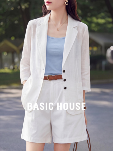 Basic House | White Light 100 Linen Womens Jacket