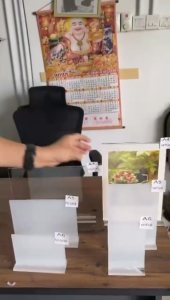 L Shape T Shape Transparent Acrylic Stand Acrylic Display Stand Card Holder Display Stand A6 A5 A4