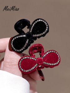 กิ๊บติดผมรูปผีเสื้อโลหะปักลูกไม้สไตล์เรียบง่าย กิ๊บติดผมรูปฉลามสำหรับฤดูใบไม้ร่วงและฤดูหนาว กิ๊บติดผมครึ่งหัวสำหรับผู้หญิง