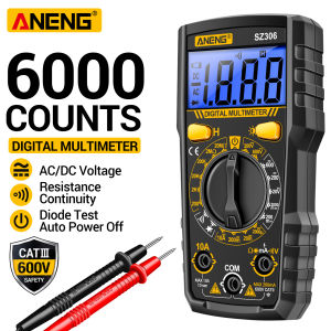 ANENG | ANENG SZ306 Digital Multimeter 1999 Counts 600V AC/DC 10A DC Current Resistance NCV Continuity  Entry-Level DIY Electrical Tool