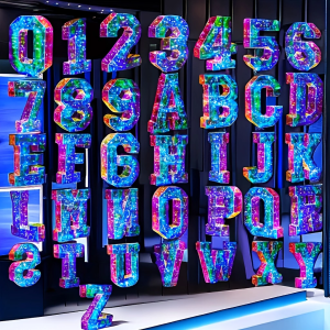 Glam Style LED Marquee Letters & Numbers - Battery Box Dual Power Option Multicolor Light-Up Indoor Decor for Wedding Party