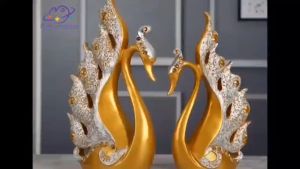 European Couple Swan Decoration Crafts Origami Deer Decoration Wedding Gifts Family Desk STATUE DECO Business Wine Cabinet Furnishings Resin Ornaments Wedding GiftsTable Top Mothers Day Decor Crafts Living