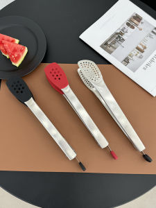 Multi-Functional Silicone Food Tongs High-Temperature Resistant 304 Stainless Steel BBQ Tongs for Home Barbecue And Bread