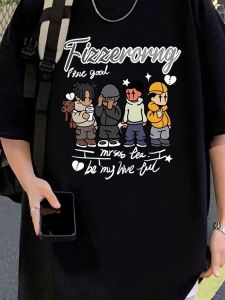 ผ้าฝ้าย 100 เสื้อยืดแขนสั้นผู้ชายฤดูร้อนใหม่ โอเวอร์ไซส์ อินเทรนด์ พิมพ์ หลวม หลากหลาย ตัวเสื้อระบายอากาศแบบสบาย ๆ เสื้อท่อนบน