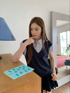 NIHAOKANONG | Áo Thun Tay Ngắn Sọc Cổ Polo Giả Phân Tiết