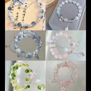 QrhYK Ánh Sáng Sang Trọng Ngọt Ngào Tua Vòng Đeo Tay Cho Phụ Nữ Cô Gái Thời Trang Tưởng Tượng Đính Cườm Dây Đàn Hồi Vòng Đeo Tay Trang Sức Phụ Kiện Quà Tặng