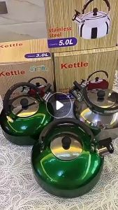 Teko Siul Stainless Steel Warna-Warni Multifungsi dengan Tutup Peluit