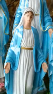 Tượng Đức Mẹ Ban Ơn Cao Cấp 30cm Màu Xanh Composite - Quà Tặng Công Giáo Đẹp