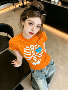 Skeleton Dots American Style Short Sleeve T-Shirt