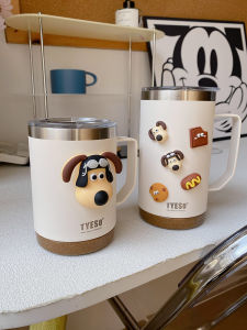 แก้วมัคสแตนเลสมีสไตล์พร้อมที่จับสําหรับควบคุมอุณหภูมิกาแฟและน้ํา เหมาะสําหรับสํานักงานและนักเรียน