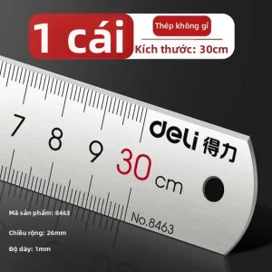 deli | Thước Kim Loại Thép Không Gỉ Deli - Thước Thẳng 15/20/30cm Dùng Cho Gia Đình & Trường Học Đo Lường Và Vẽ Chính Xác - Gói 1/2/5 Cái