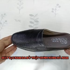 Giày Sục Nam HA NAM Da Bò Thật Cao Cấp GSB2068