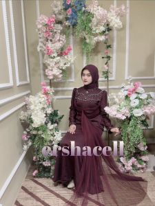 Gaun Aghnia Terbaru untuk Kondangan dan Lamaran - Wanita Mewah Midi Formal Wisuda