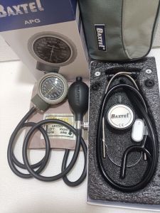 Baxtel APG Gray Ring Aneroid BP With Black Deluxe Stethoscope