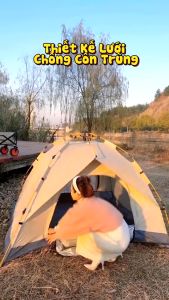 Lều cắm trại tự bung 2 tầng 2 lớp 4-6 người lều dã ngoại camping gấp gọn kích thước 2m4x2m1 2 mái có thể tách rời