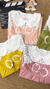 2 - 4 Tahun | Dress Sun Mi Dress Anak Perempuan Dress Overal Lengan Pendek Kiosbalitafawa