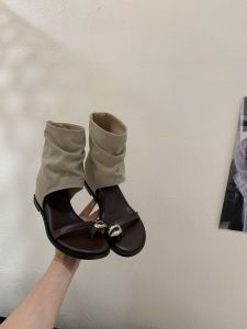 Vintage Metal Buckle Peep Toe Boot 6CM