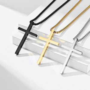 Hot Hip Hop Trend Cross Pendant Necklace Mens Simple Chain Versatile Street For Women Fashion Jewelry Accessories
