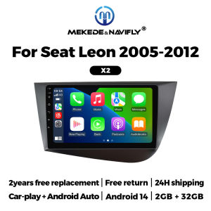 Wireless Carplay Car Radio 2G+32G For Seat Leon 2 MK2 2005 2006 2007 2008-2012 Android 14 Navigation GPS Multimedia Video Player